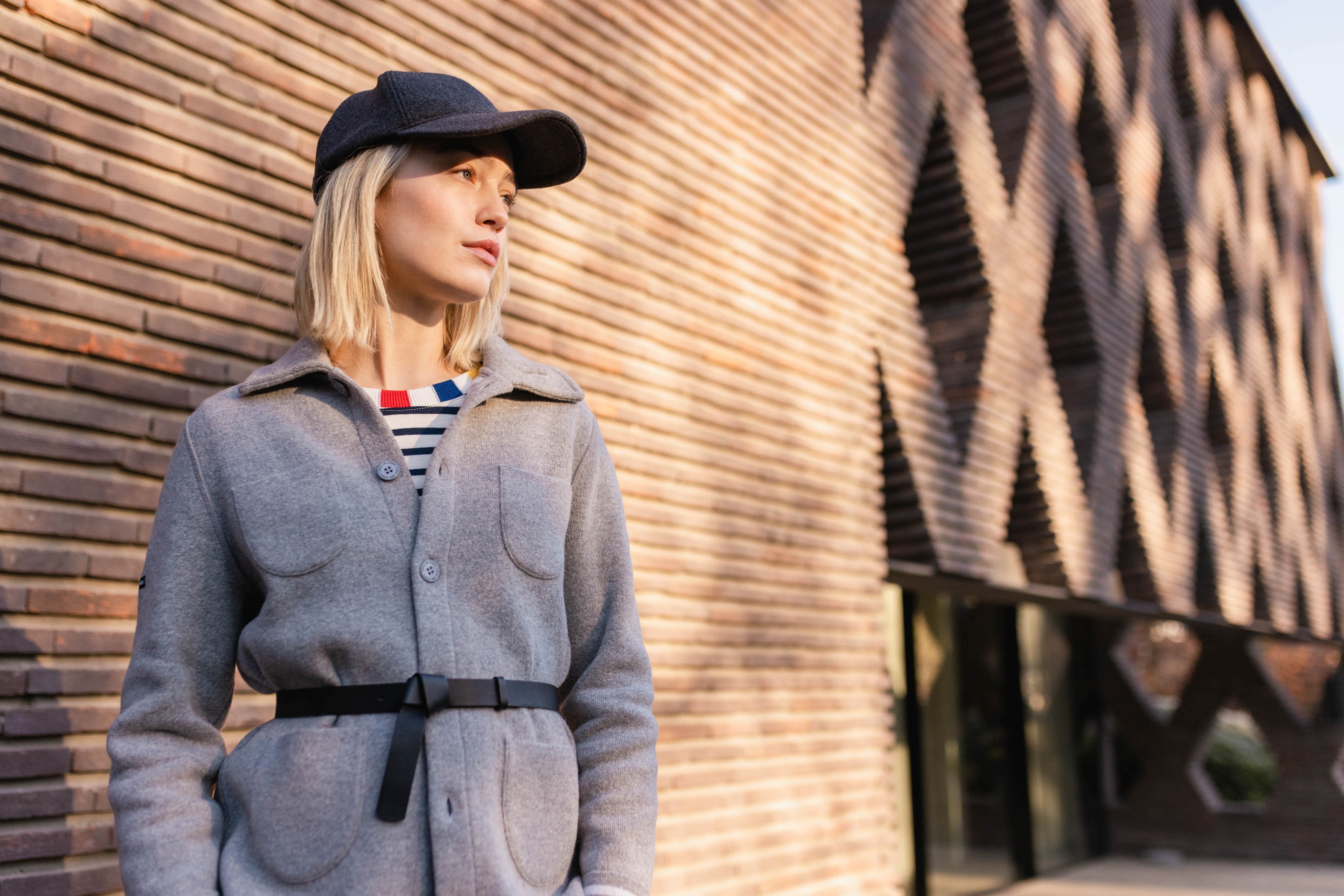 NASHVILLE Short Buttoned Jacket (LIGHT GREY / WINTER WHITE)