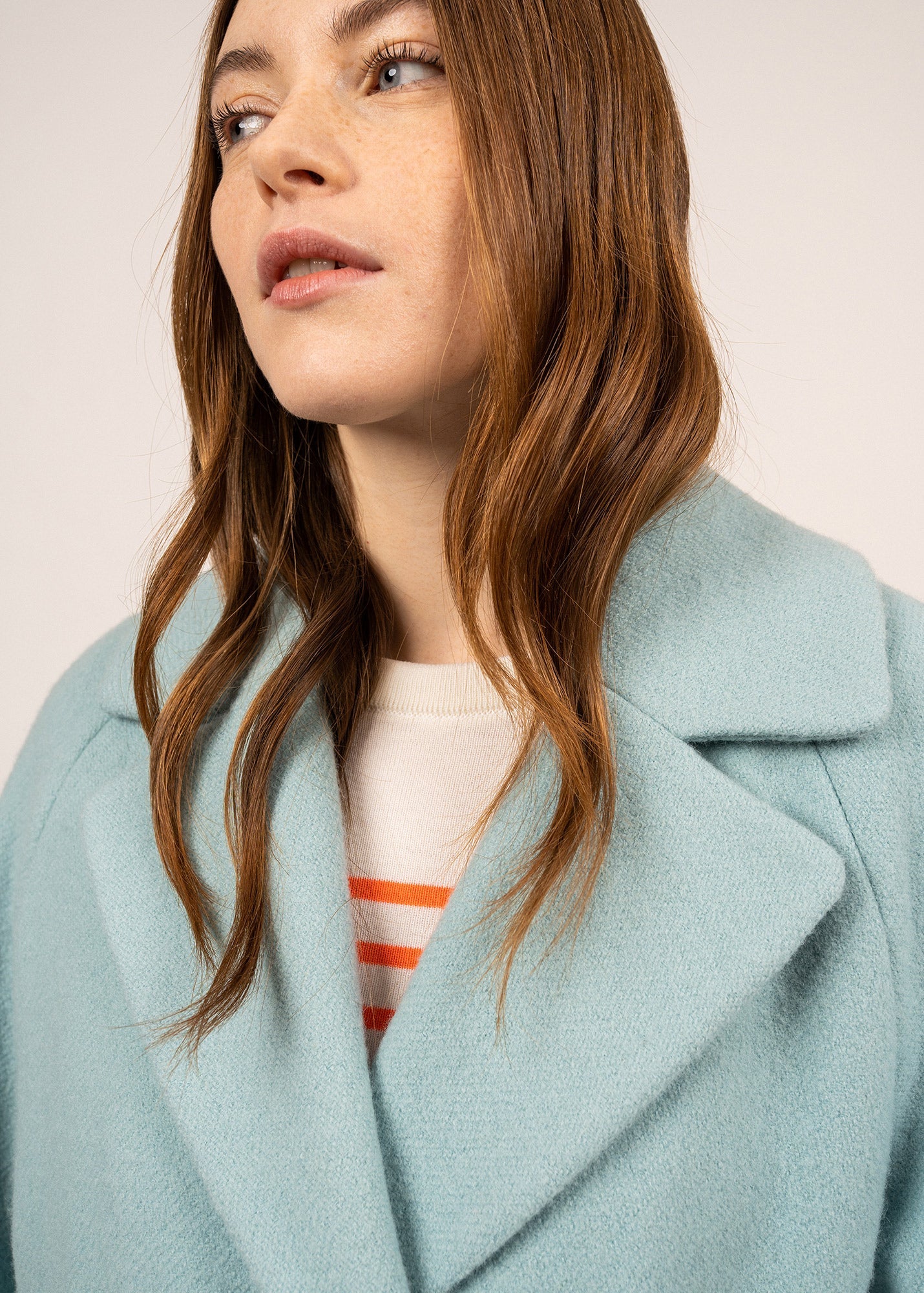 ST LAURENE Long Wool Coat (JADE)