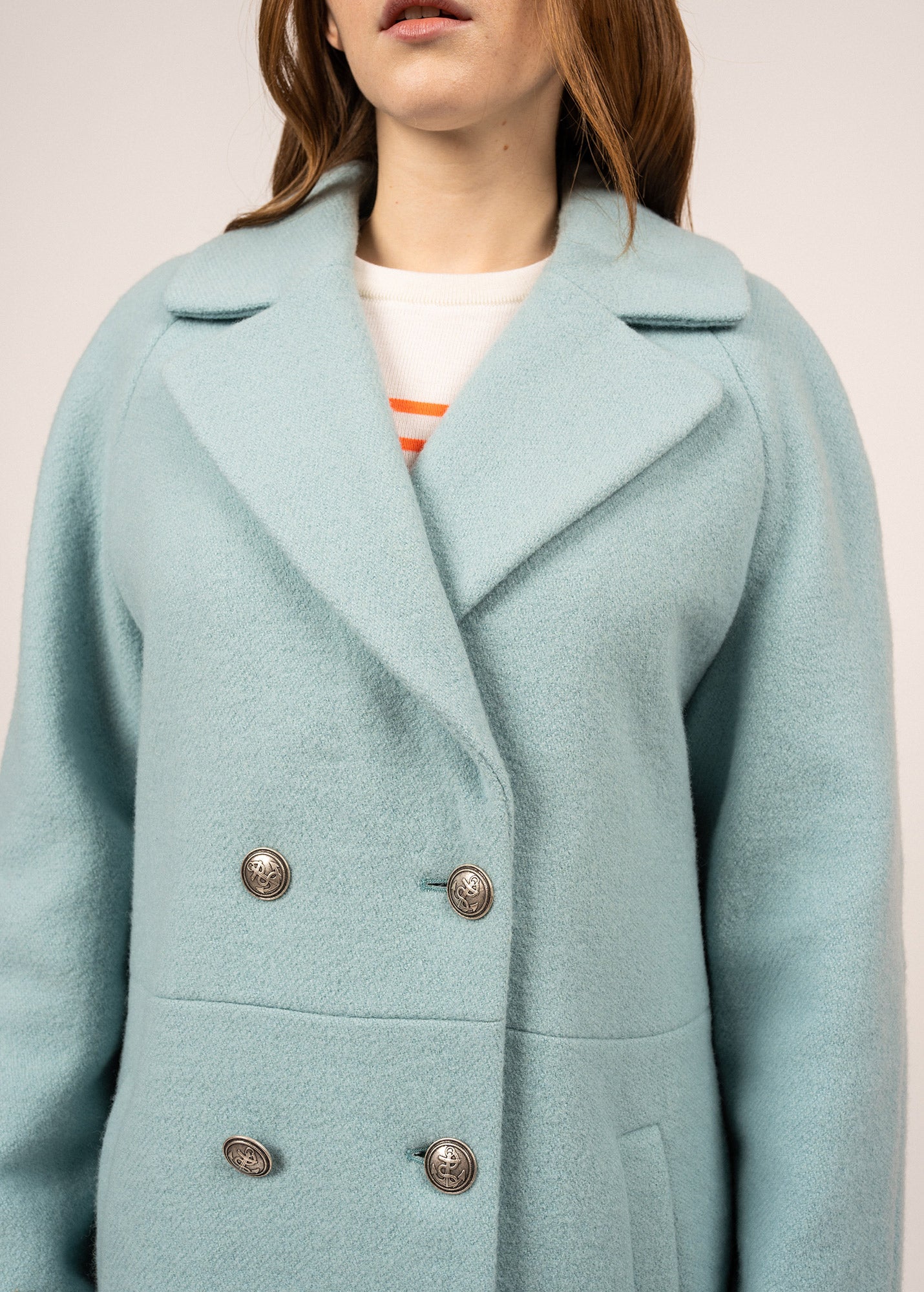 ST LAURENE Long Wool Coat (JADE)