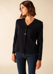 BREVANDS V-Neck Cardigan (NAVY)