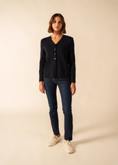 BREVANDS V-Neck Cardigan (NAVY)