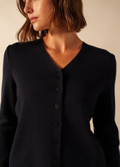 BREVANDS V-Neck Cardigan (NAVY)