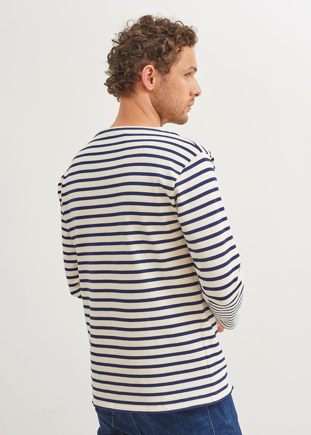 GUILDO Boatneck Breton Shirt (ECRU / NAVY)