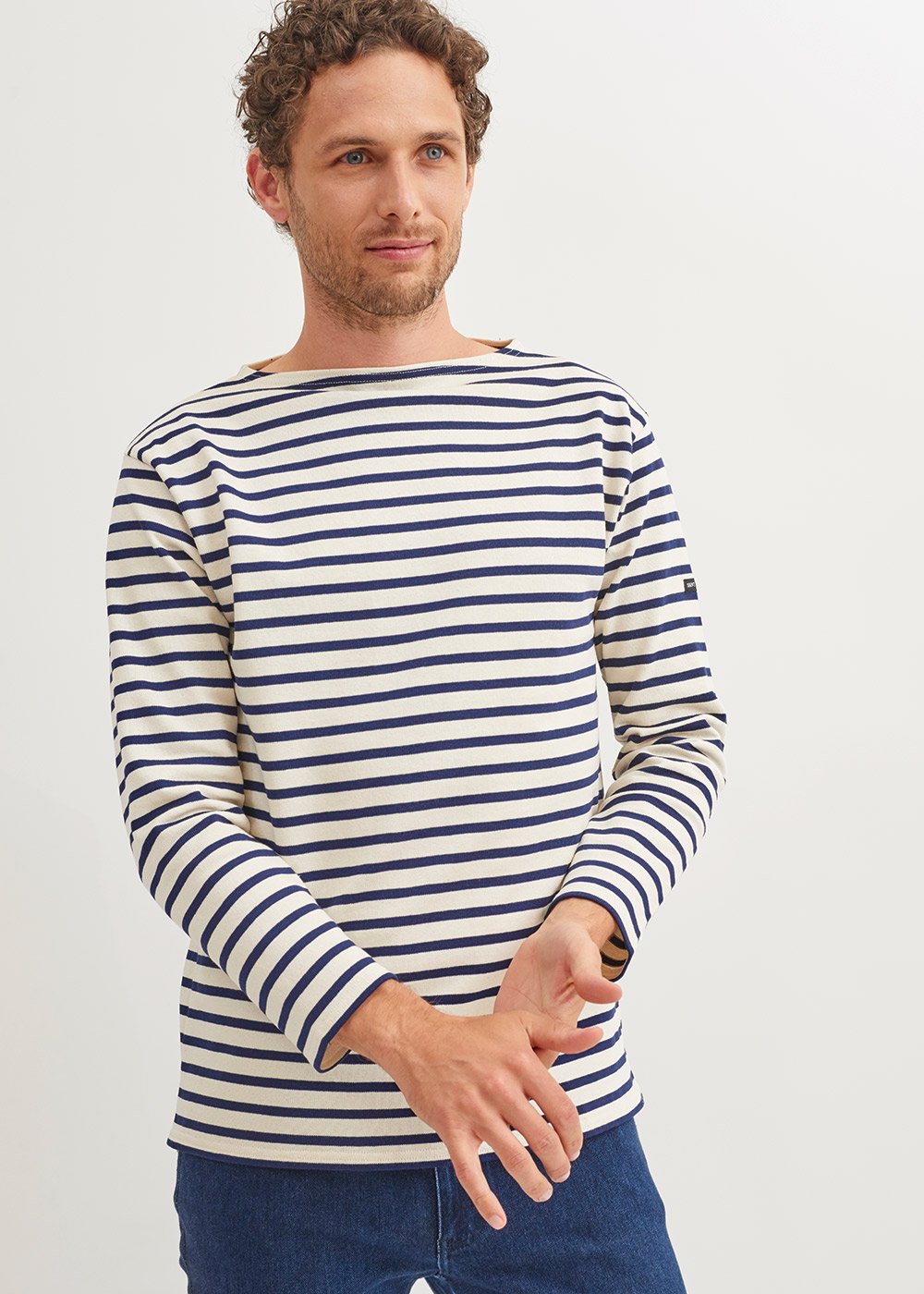 GUILDO Boatneck Breton Shirt (ECRU / NAVY)