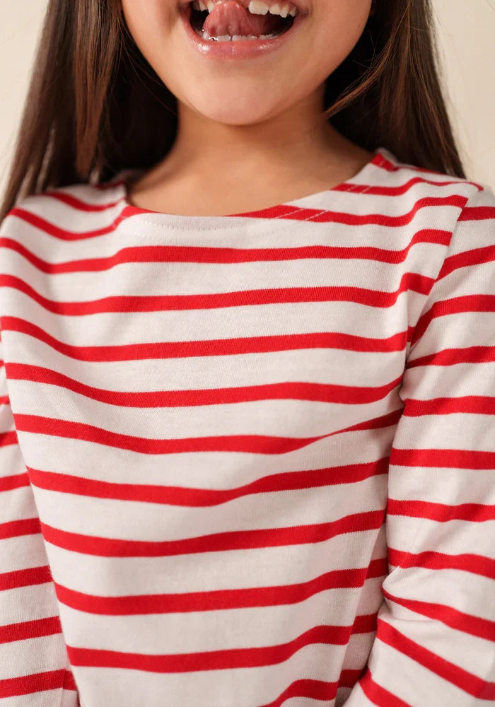 MINQUIERS KIDS Breton Shirt (WHITE / RED)