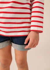 MINQUIERS KIDS Breton Shirt (WHITE / RED)