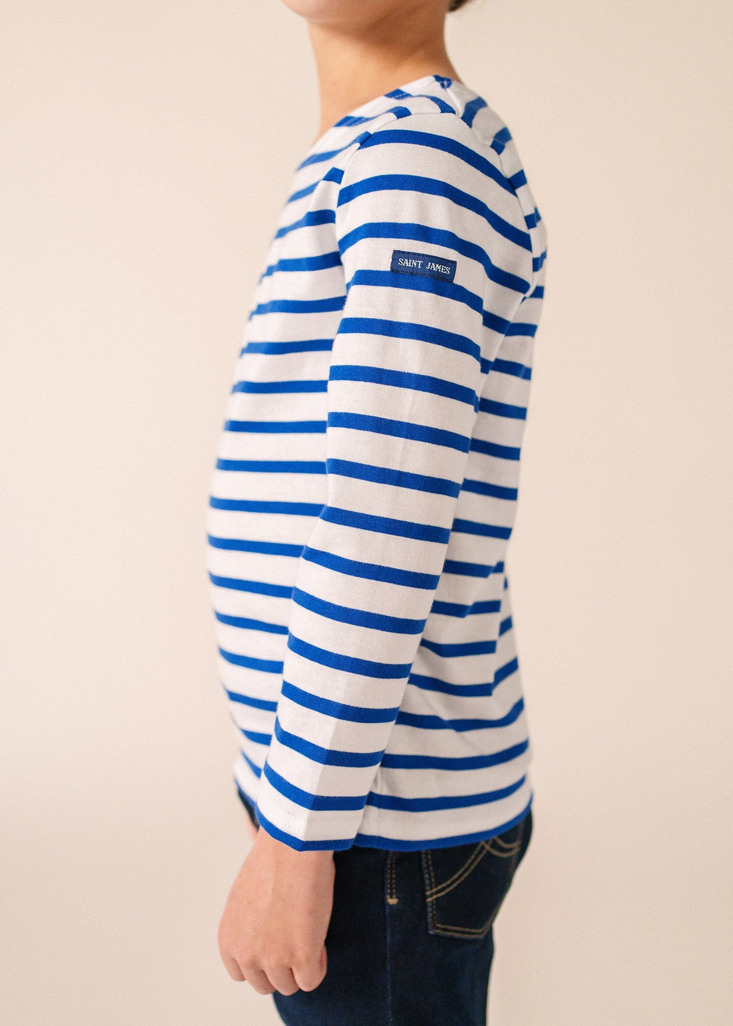 MINQUIERS KIDS Breton Shirt (WHITE / ROYAL BLUE)