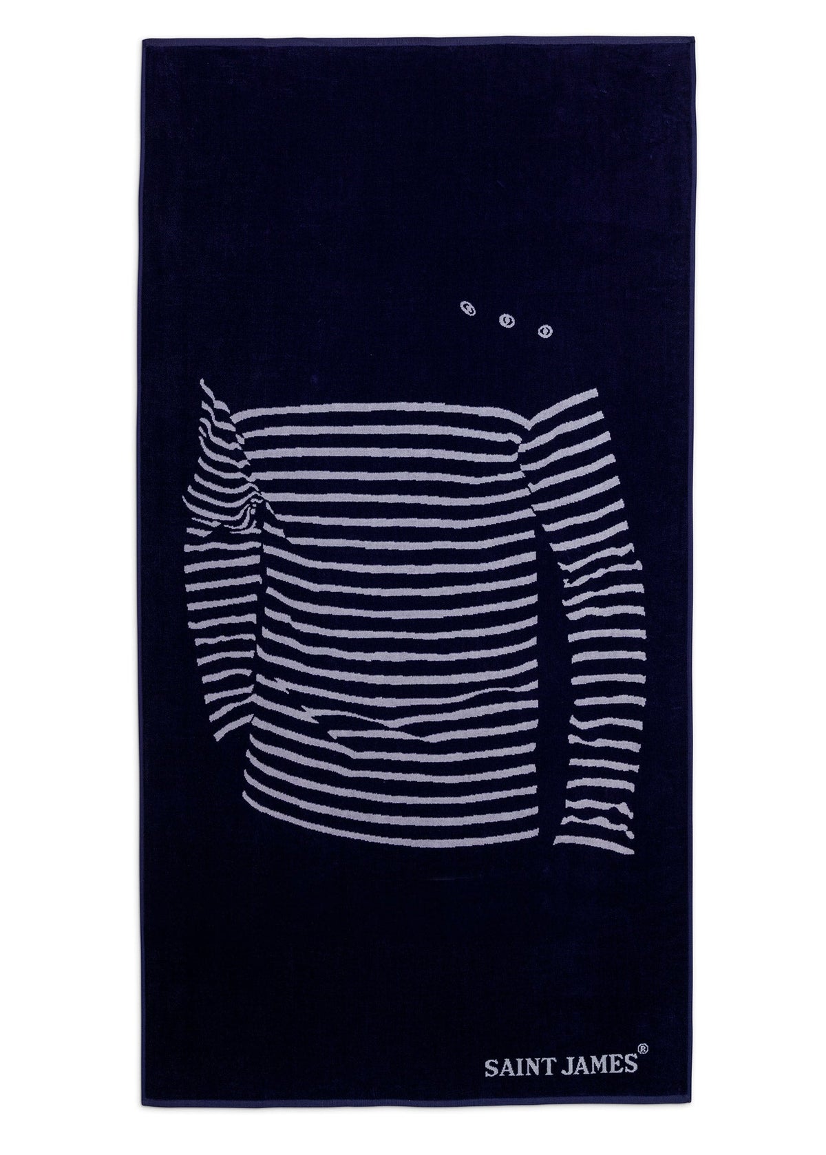 Striped sweater motif beach towel (BLUE)