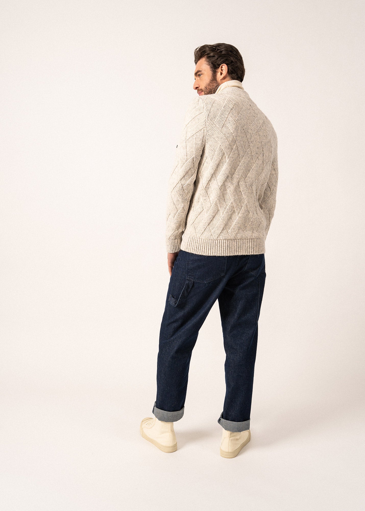 NEUCHATEL Henley Sweater (LIGHT GRAY MELANGE)