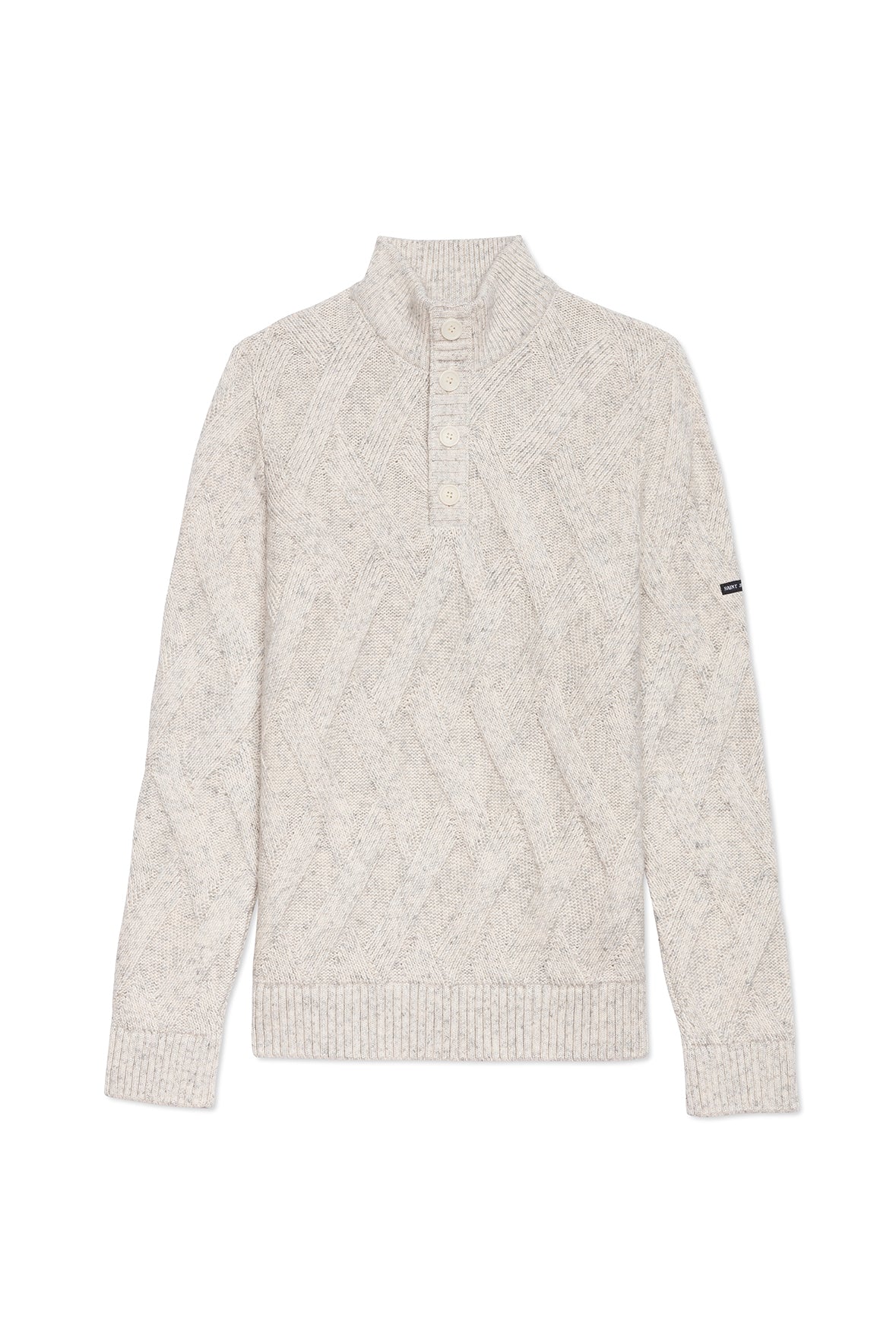 NEUCHATEL Henley Sweater (LIGHT GRAY MELANGE)
