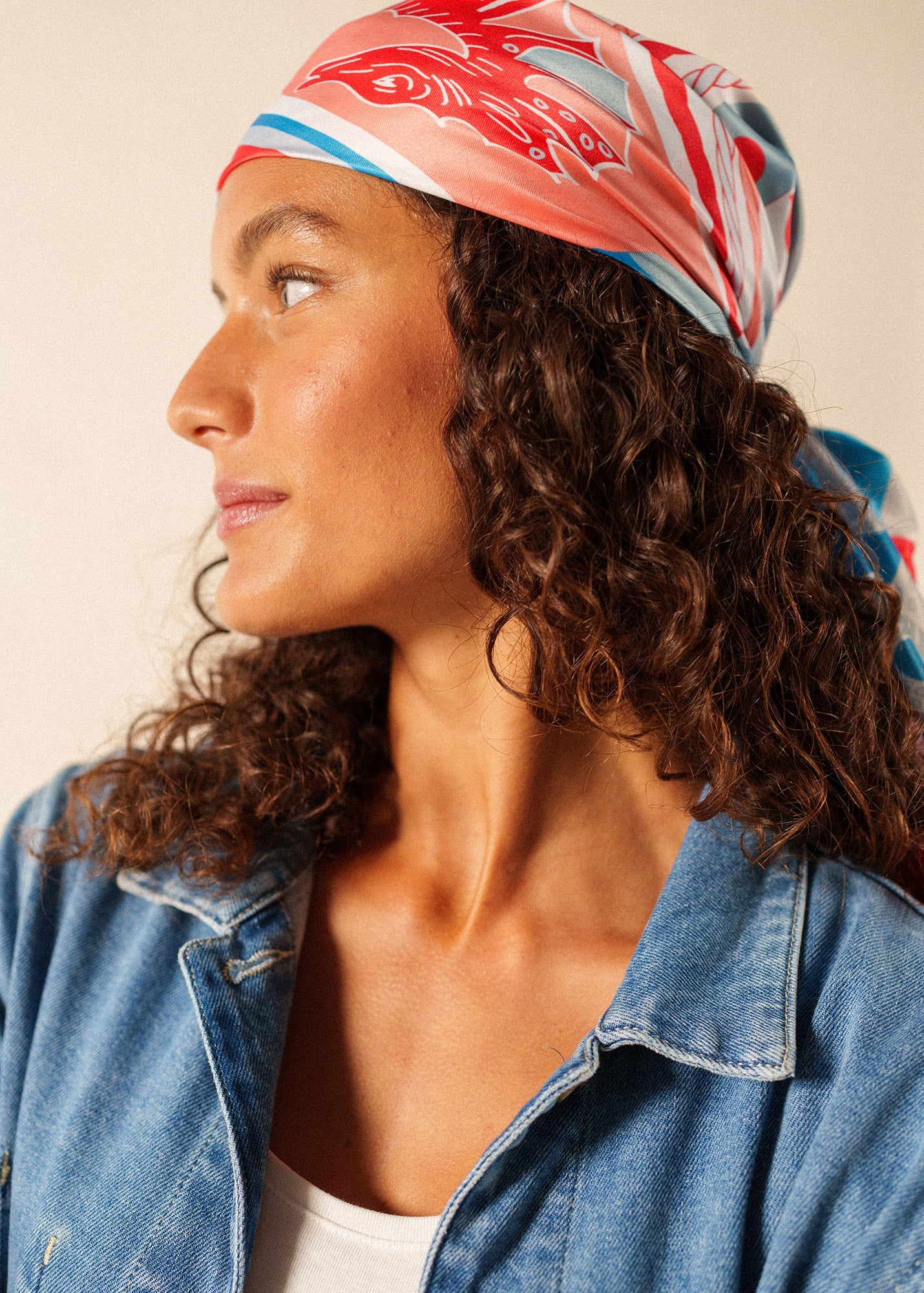 Seabed print square scarf (PLAY)