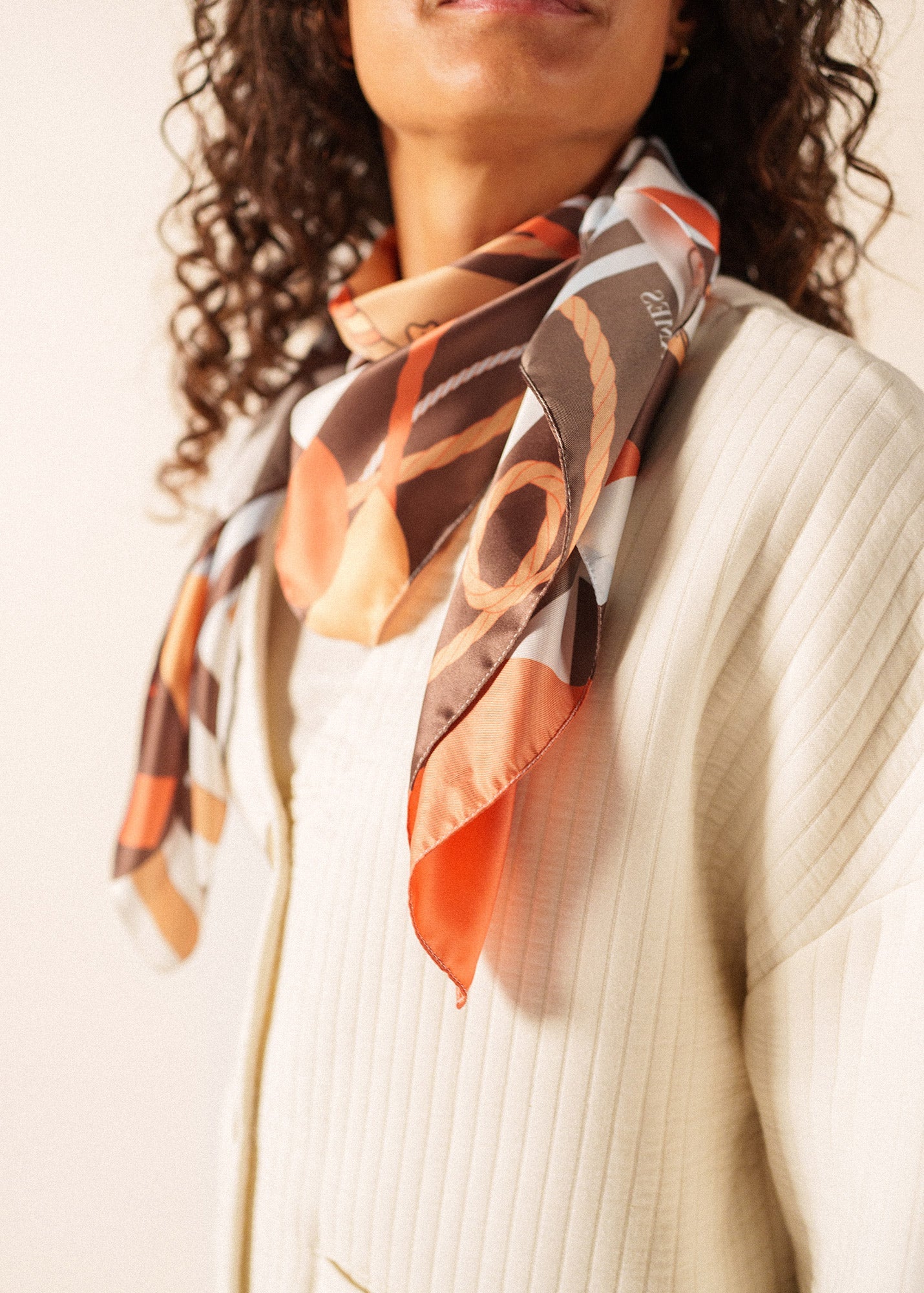Seabed print square scarf (INTERWOVEN EARTH)