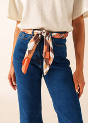 Seabed print square scarf (INTERWOVEN EARTH)