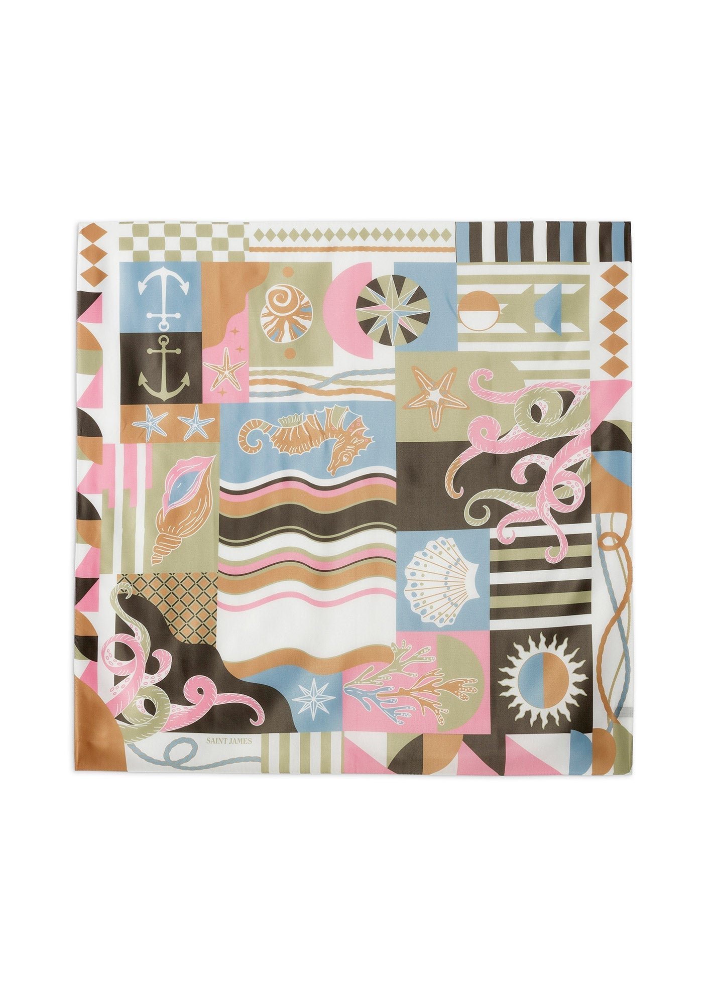 Seabed print square scarf (ACCALMIE)