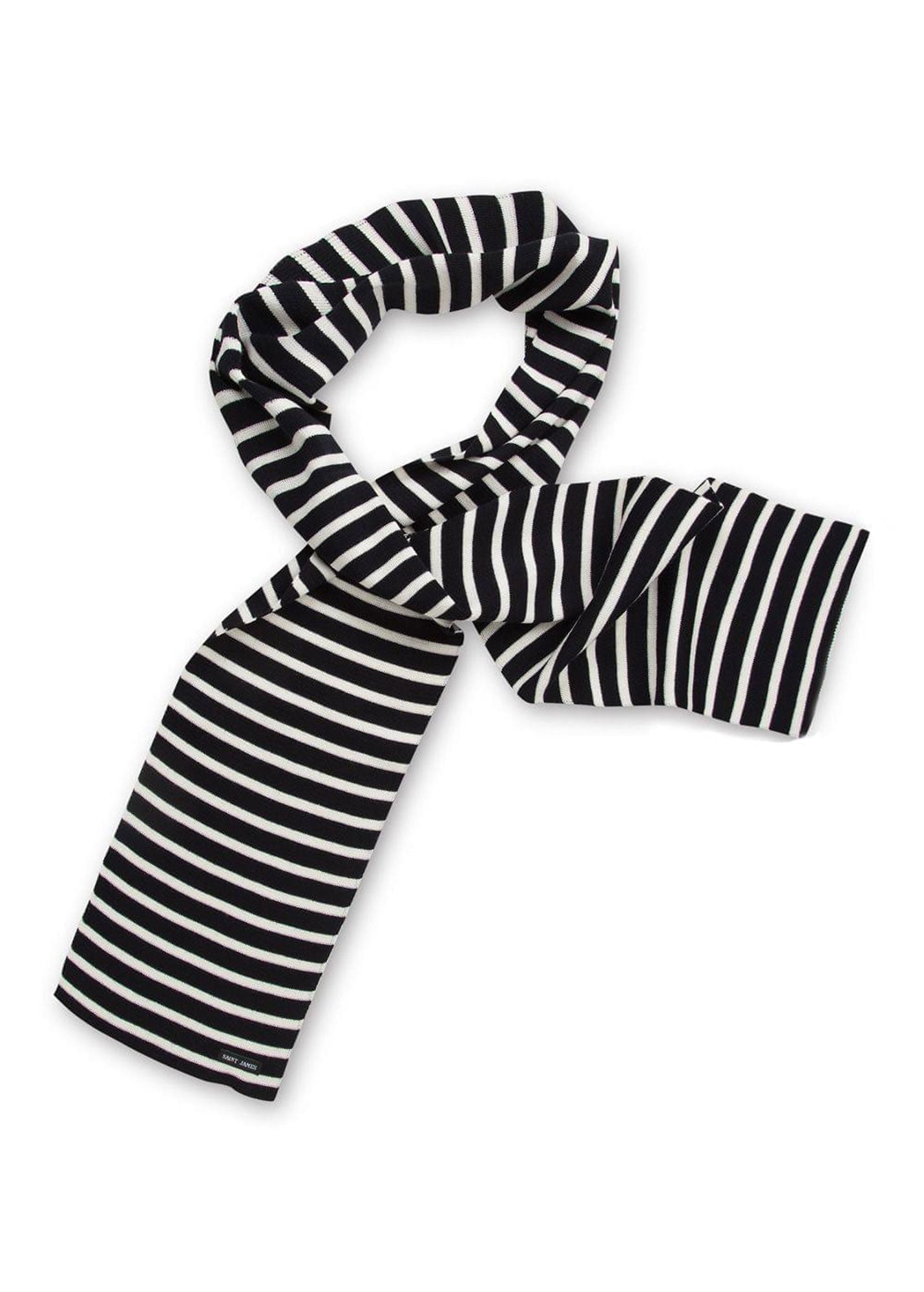 DUGUAY Striped Wool Scarf  (NAVY / IVORY)