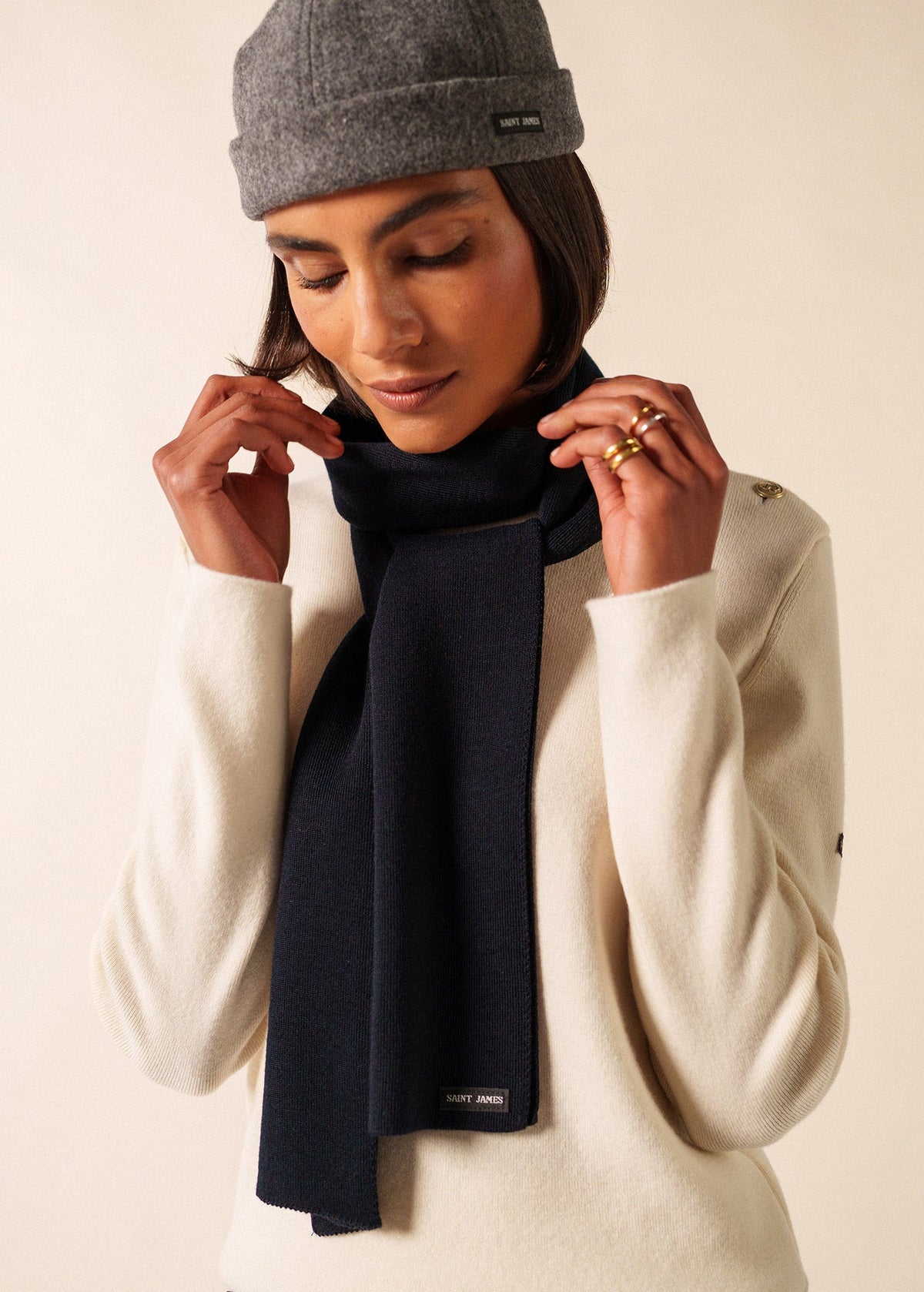 DUGUAY Wool Scarf (NAVY)
