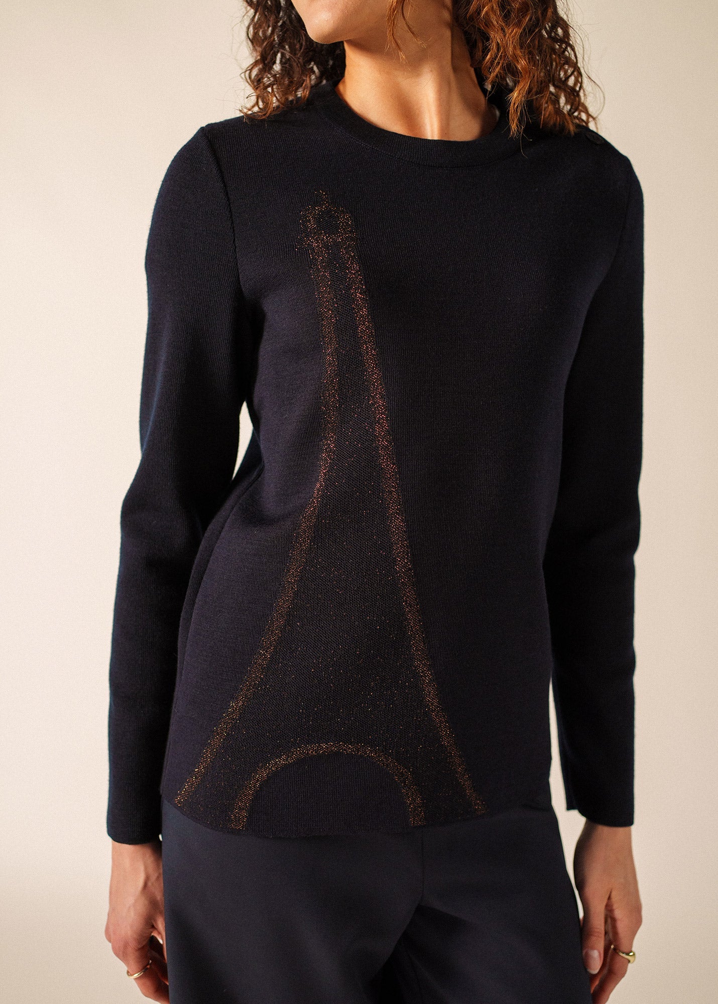 BREGANCON EIFFEL Breton Sweater (NAVY / BRONZE)