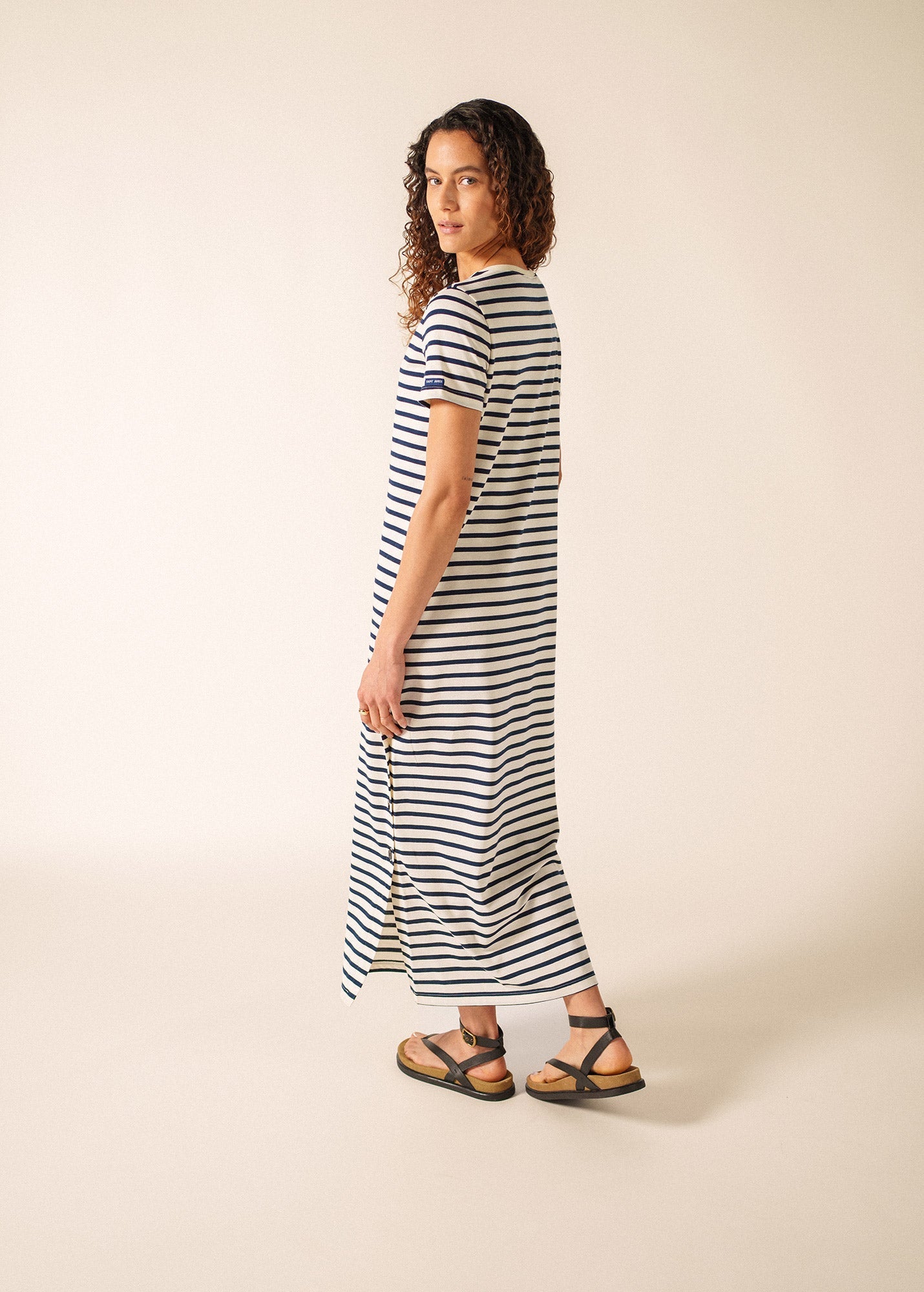 EZE Midi Dress (ECRU / NAVY)