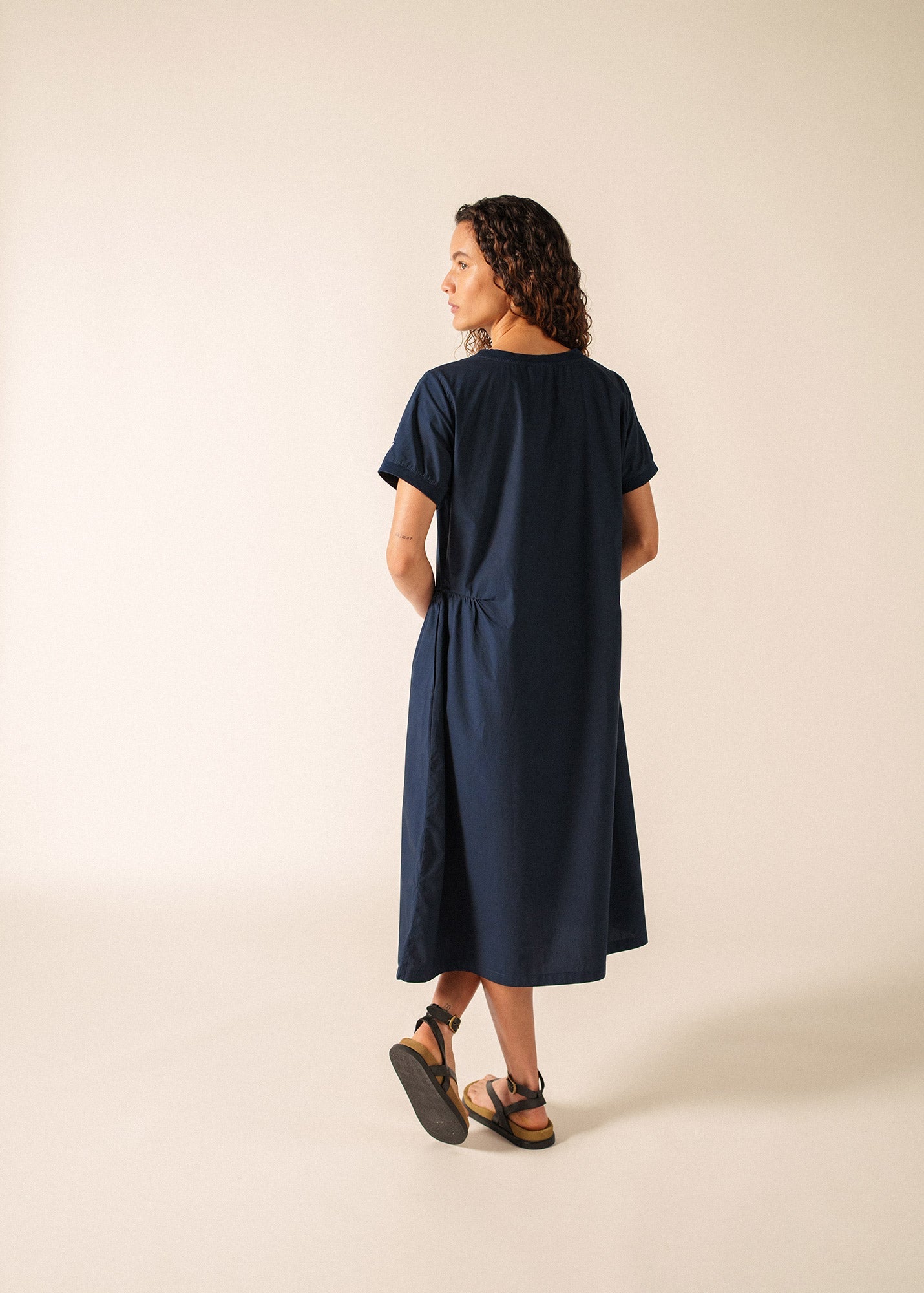 MORGANE Oversized Cotton Dress (NAVY)