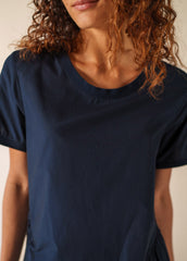 MORGANE Oversized Cotton Dress (NAVY)
