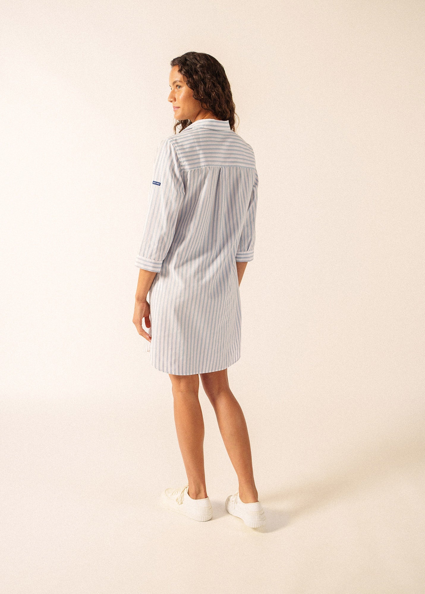 BENEDICTE II Pinstriped Shirt Dress (SKYLIGHT BLUE / WHITE / TEA ROSE PINK)