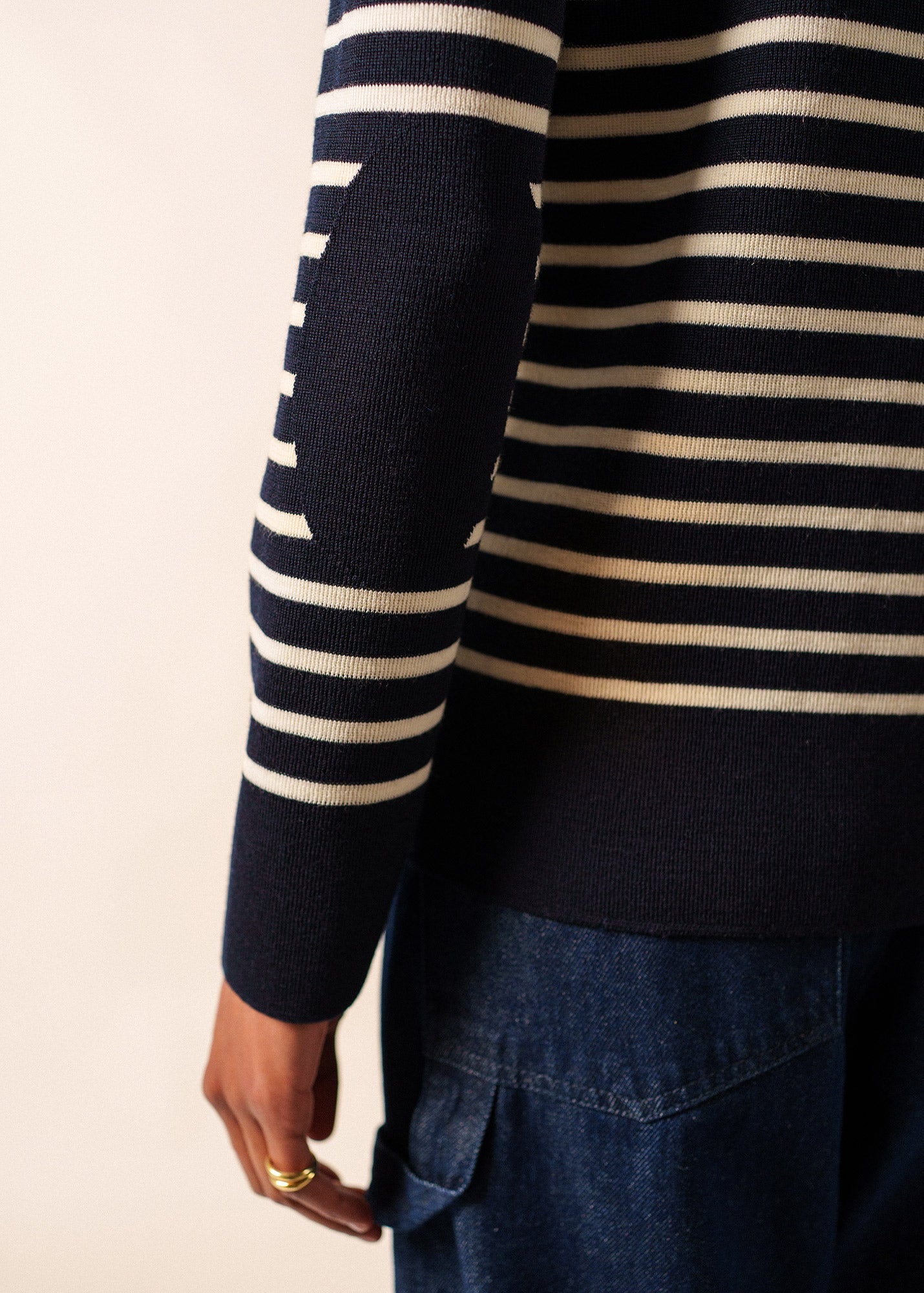 BREGANCON Breton Sweater (NAVY / IVORY)