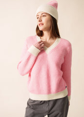 COURCHEVEL Mohair Sweater (WINTER WHITE / BRIGHT PINK)