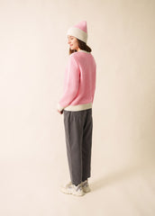 COURCHEVEL Mohair Sweater (WINTER WHITE / BRIGHT PINK)