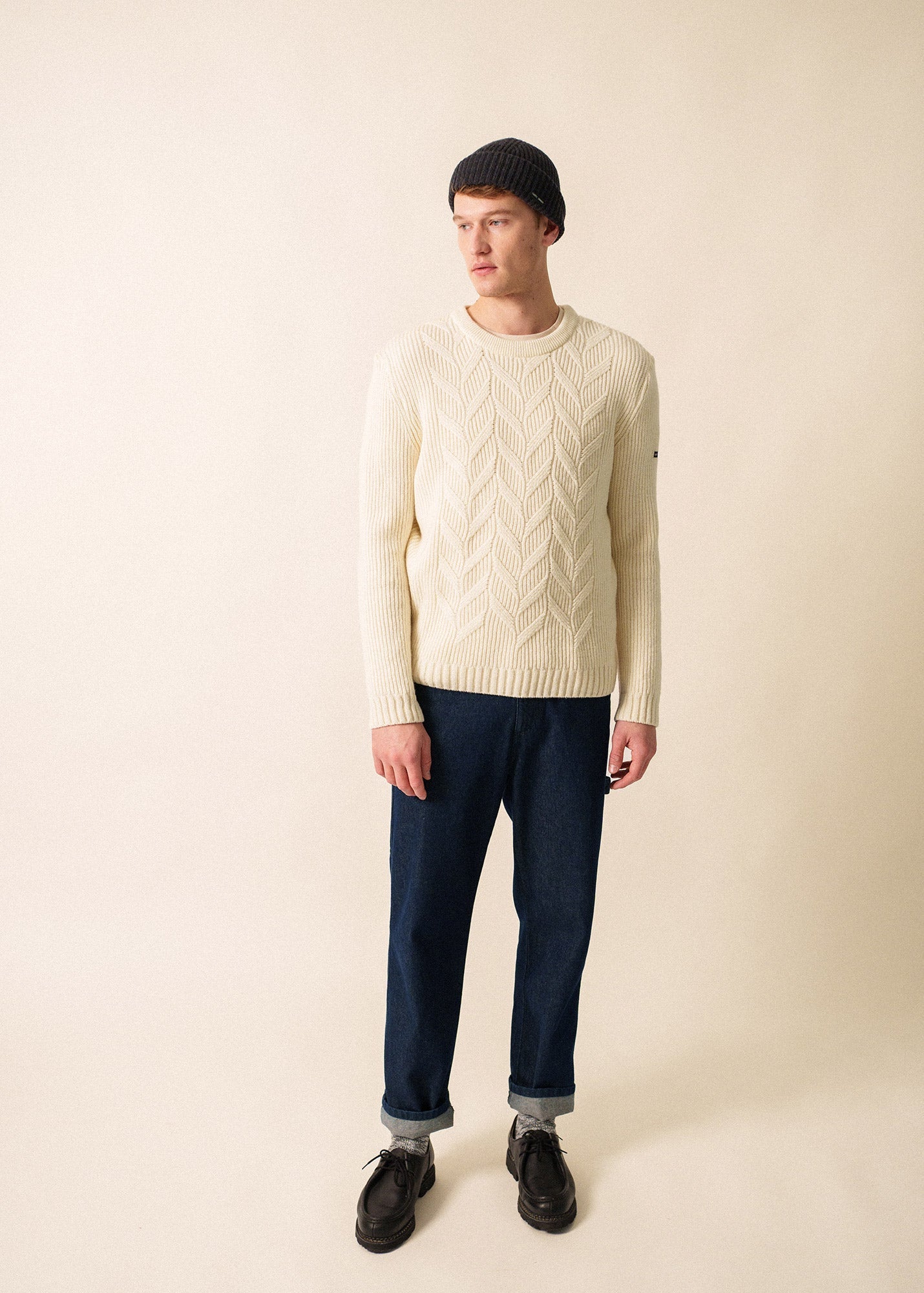 TIGNES Cable Knit Sweate (WINTER WHITE)