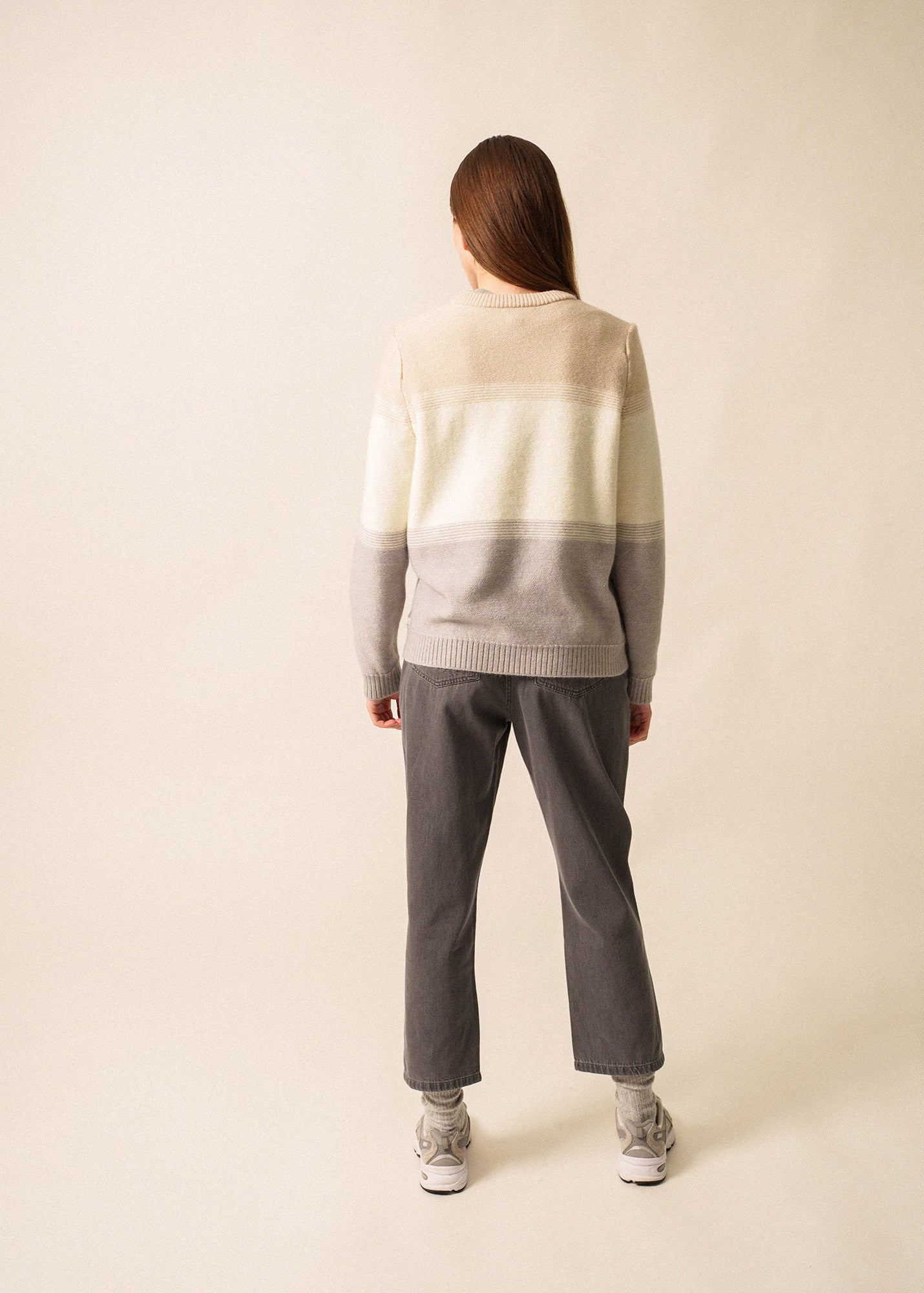 MORZINE Colorblock Sweater (GRAY/ WINTER WHITE /BEIGE)