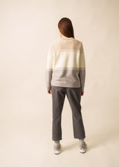 MORZINE Colorblock Sweater (GRAY/ WINTER WHITE /BEIGE)