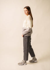 MORZINE Colorblock Sweater (GRAY/ WINTER WHITE /BEIGE)