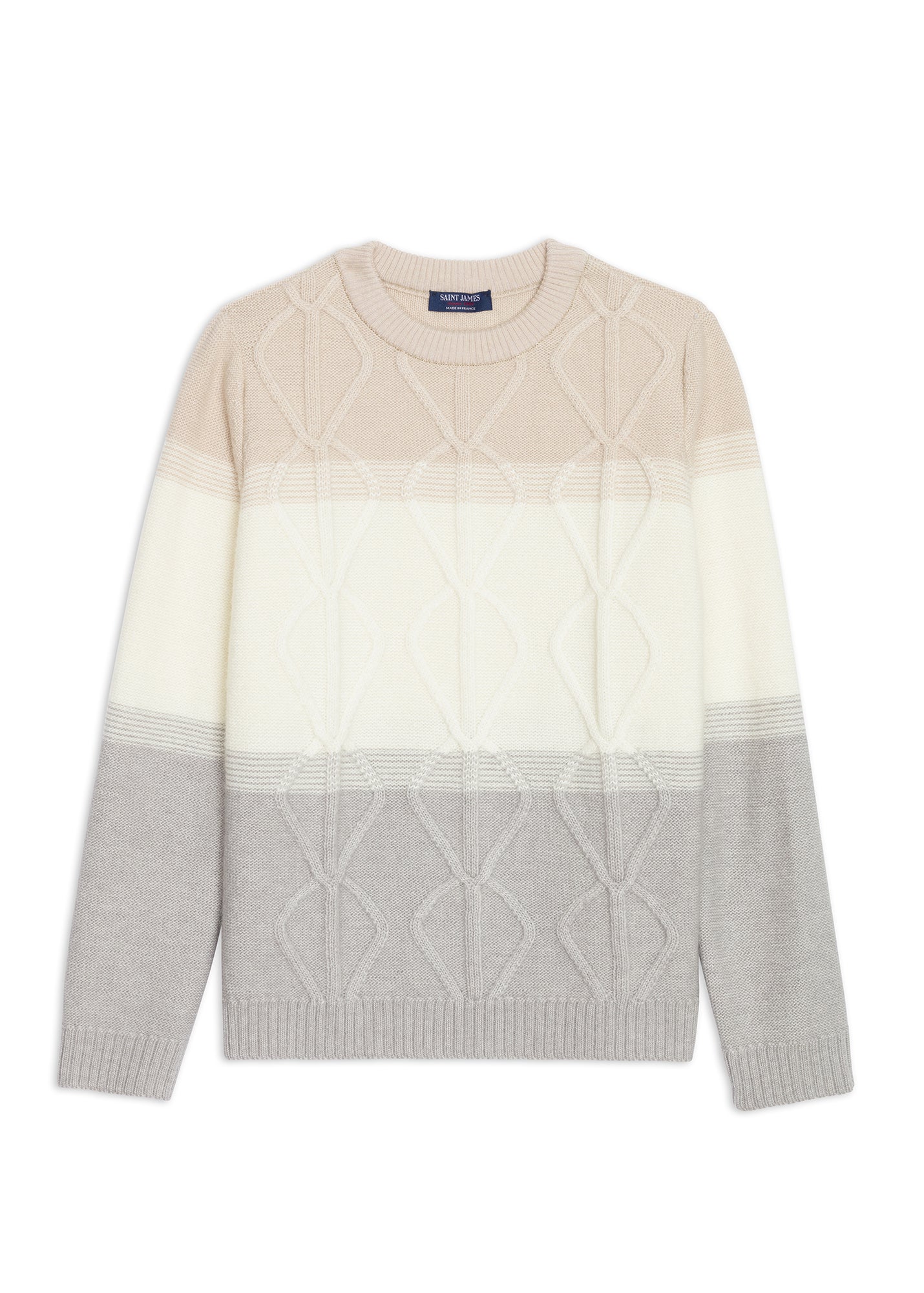 MORZINE Colorblock Sweater (GRAY/ WINTER WHITE /BEIGE)