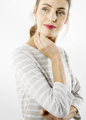 GALATHEE II Breton Striped Top  (OATMEAL / WHITE)