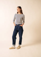 GALATHEE II Breton Striped Top  (ECRU / NAVY)