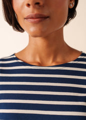 GALATHEE II Breton Striped Top  (NAVY / ECRU)