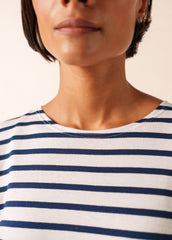 GALATHEE II Breton Striped Top  (WHITE / NAVY)