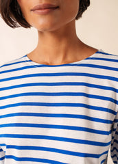 GALATHEE II Breton Striped Top  (WHITE / ROYAL BLUE)
