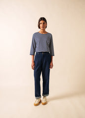 GALATHEE II Breton Striped Top  (NAVY / WHITE)
