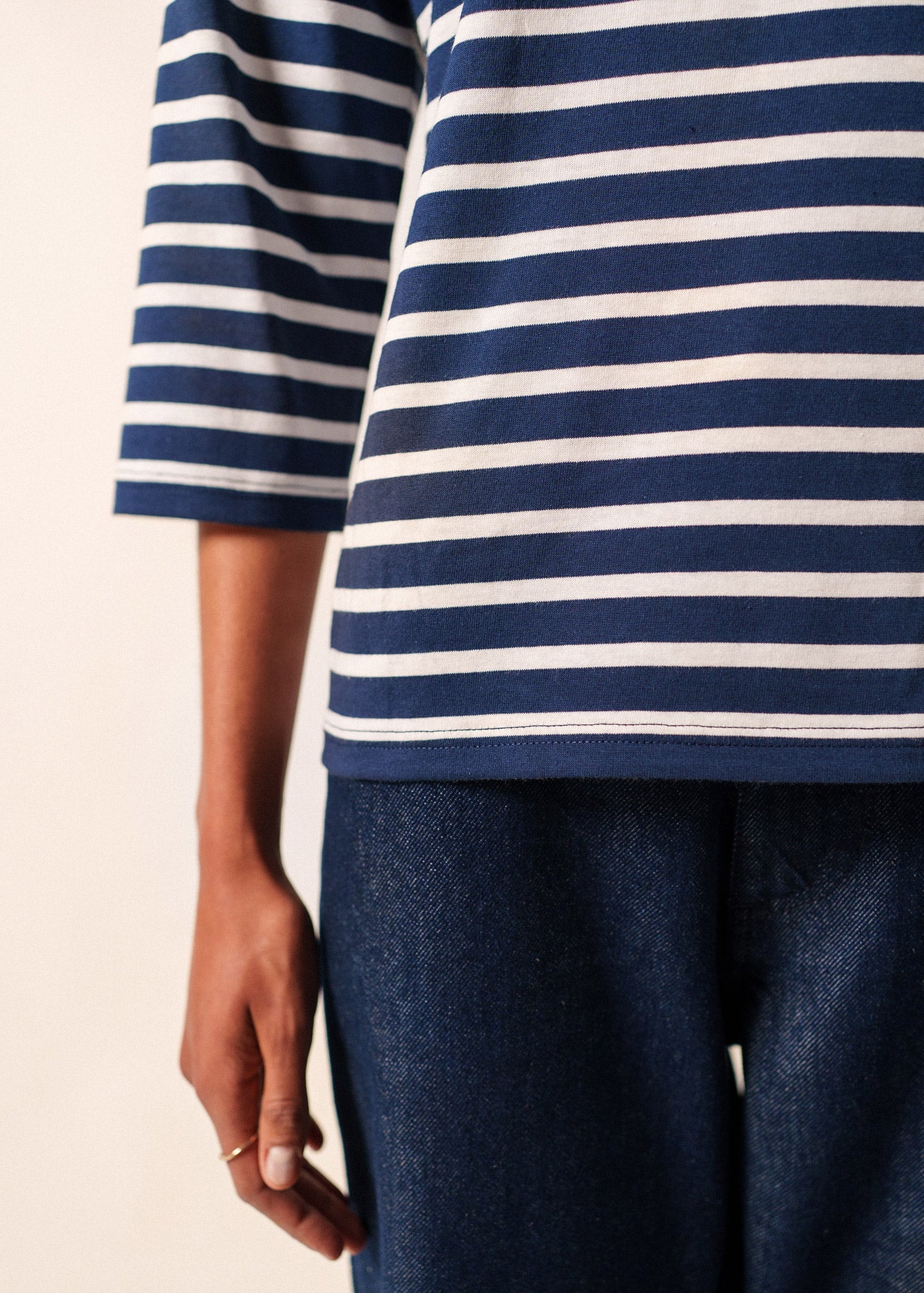GALATHEE II Breton Striped Top  (NAVY / WHITE)