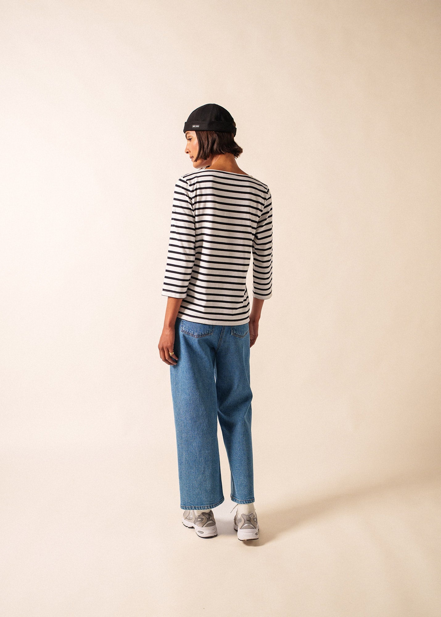 GALATHEE II Breton Striped Top  (WHITE / BLACK)