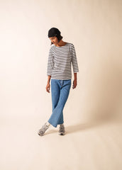 GALATHEE II Breton Striped Top  (WHITE / BLACK)