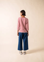 GALATHEE II Breton Striped Top  (WHITE / RED)
