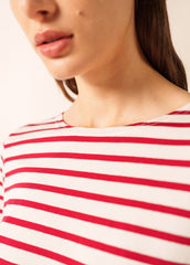 GALATHEE II Breton Striped Top  (ECRU / MAROON)