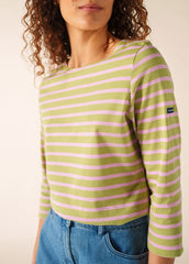 GALATHEE II Breton Striped Top  (SAGE OLIVE / TEA ROSE PINK)