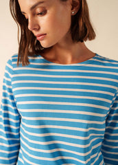 GALATHEE II Breton Striped Top  (CAPRI BLUE / WHITE)