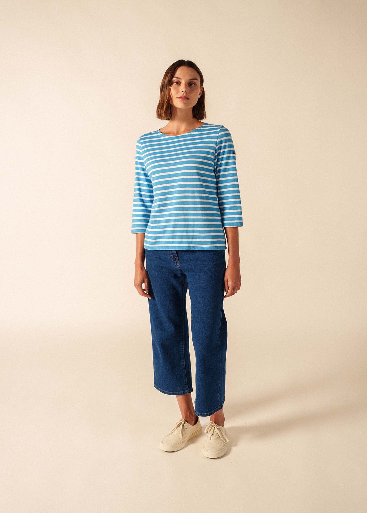 GALATHEE II Breton Striped Top  (CAPRI BLUE / WHITE)