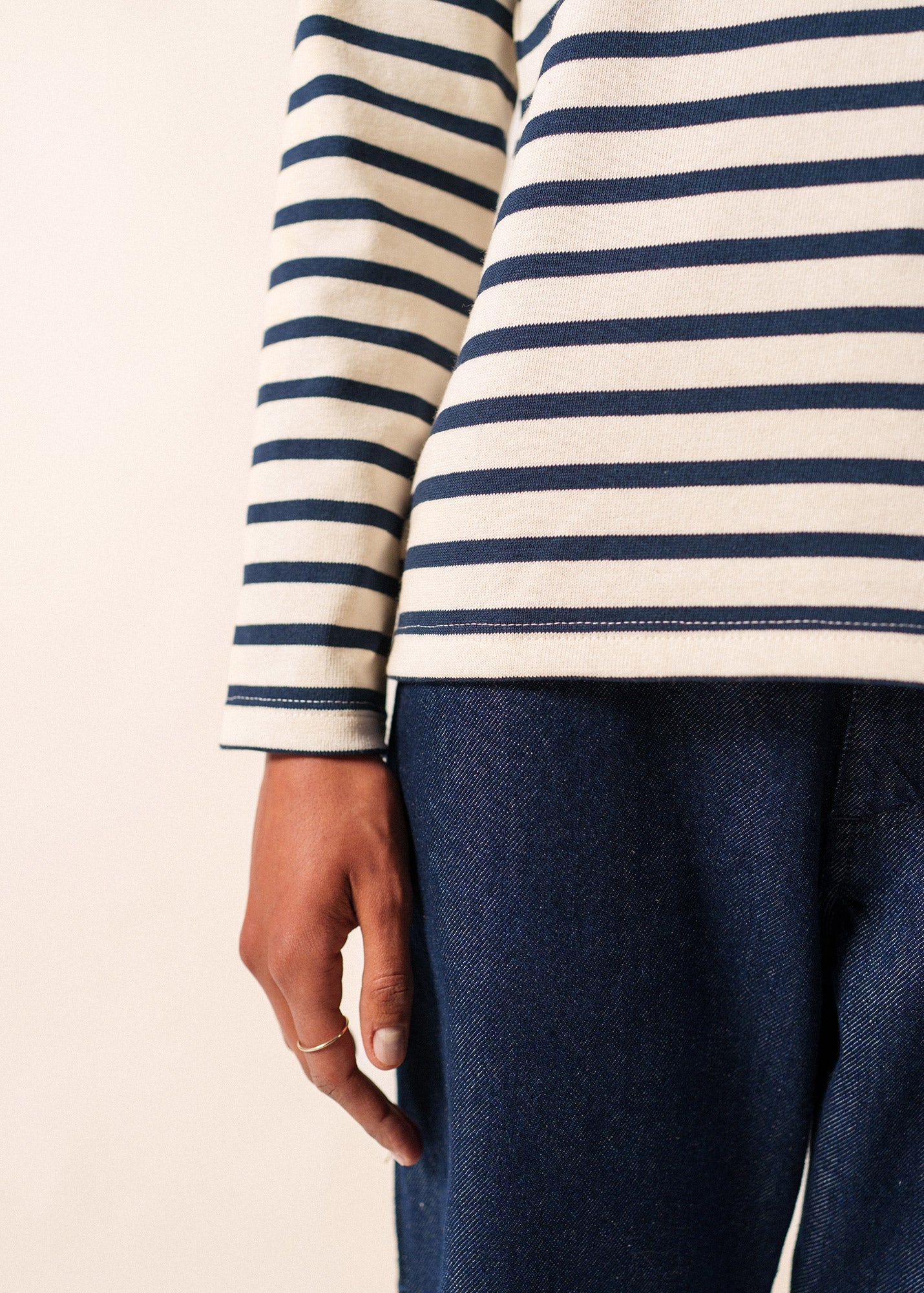 MERIDAME II Breton Shirt (ECRU / NAVY)