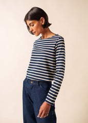 MERIDAME II Breton Shirt (NAVY / ECRU)