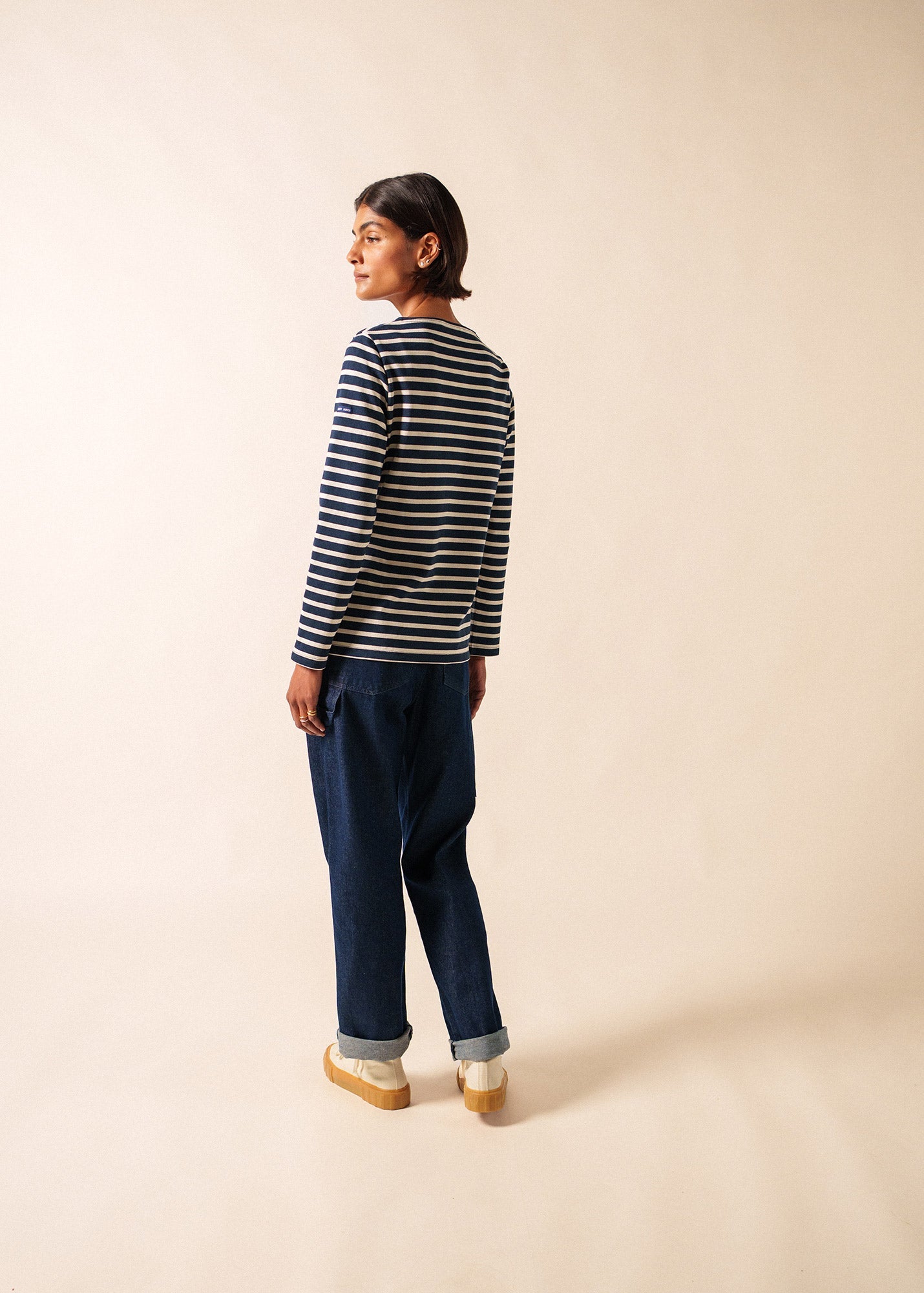 MERIDAME II Breton Shirt (NAVY / ECRU)